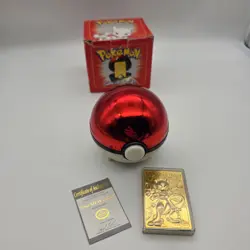 Pokemon, Burger King 1999 - 23K Gold Plated Mewtwo Rare Card, Opened red box - Image 1
