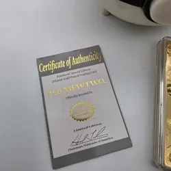 Pokemon, Burger King 1999 - 23K Gold Plated Mewtwo Rare Card, Opened red box - Image 3