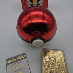 Pokemon, Burger King 1999 - 23K Gold Plated Mewtwo Rare Card, Opened red box - Image 5