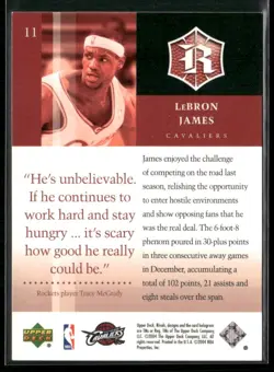 LeBron James 2003-04 Upper Deck Rivals #11 - Image 2