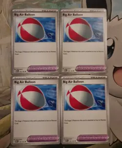 Big Air Balloon 155/165 Pokemon Card 151 Trainer Playset ×4 Scarlet & Violet - Image 1