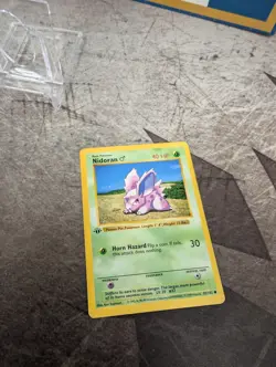 Nidoran 55/102 1st Edition Shadowless Base Set LP Pokemon Card - Image 3