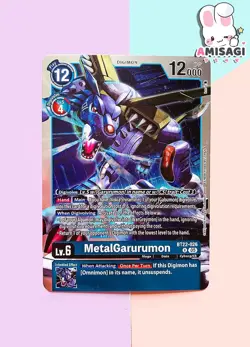 Digimon Trading Card Karte - MetalGarurumon BT22-026 R Foil TCG Anime Manga - Image 1