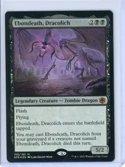 EBONDEATH, DRACOLICH MTG Adventures Forgotten Realms MYTHIC RARE FOIL 100/281 - Image 1
