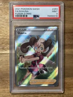 2021 POKEMON SWORD & SHIELD FUSION STRIKE #263 FULL ART/SHAUNA PSA 9 - Image 1