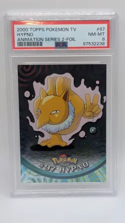 2000 Topps Pokemon TV Animation Series 2 #97 Hypno Foil Blue Logo PSA 8 NM-MT! - Image 1