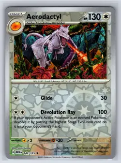 Aerodactyl 142/165 Rare 151 Pokemon Reverse Holo Near Mint - Image 1