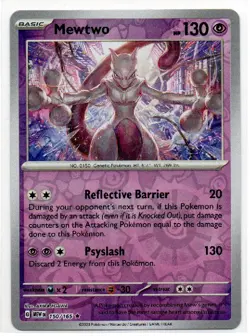 Mewtwo 150/165 Rare 151 Pokemon Reverse Holo Near Mint - Image 1