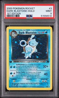 2000 POKEMON ROCKET 1ST EDITION #3 DARK BLASTOISE-HOLO PSA 9 - Image 1