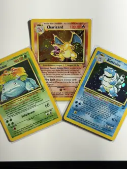 Charizard, Blastoise, Venusaur Pokemon Base Set 2 Holo Trio Set Lot - Image 1