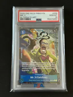 One Piece - Premium Booster Vol. 2 - Mr. 3 (Galdino) PRB02-056 Alt Art PSA 10 - Image 1