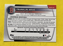 2025 Bowman Franklin Arias 1st Chrome Prospect Mega Box Mojo BCP-67 (RC) Red Sox - Image 2