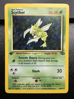 SCYTHER Pokemon Card - WOTC - 1st Edition - Jungle - 10/64 - HOLO - NM (A) - Image 2