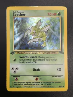 SCYTHER Pokemon Card - WOTC - 1st Edition - Jungle - 10/64 - HOLO - NM (A) - Image 3