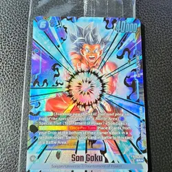Dragon Ball Super Bandai Son Goku SR Foil Battle Card Tournament of Power FB09-… - Image 1