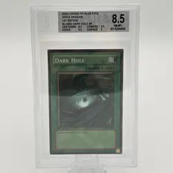 BGS 8.5 NM-MT+ Dark Hole LOB-052 Super Rare 1st Edition Yugioh - Image 1