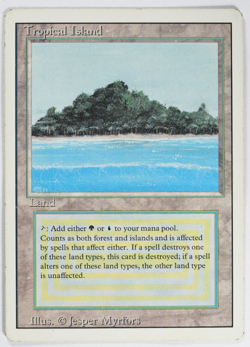 Tropical Island Dual Land Revised MTG Card Reserved List Magic the Gathering - Image 1
