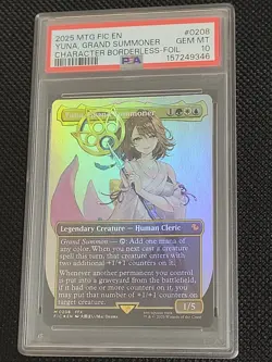 PSA 10, Yuna Grand Summoner #208, Borderless Foil, FF, MTG Graded Card - Image 1
