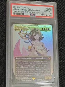 PSA 10, Yuna Grand Summoner #208, Borderless Foil, FF, MTG Graded Card - Image 2