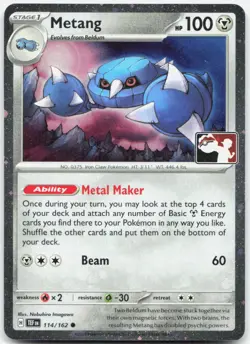 Metang 114/162 Cosmos Holo Common Prize Pack Series Cards Pokemon NM/M - Image 1