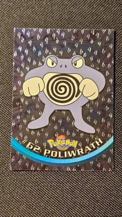 1999 Topps TV Series #62 Poliwrath Flames Card Pokemon TCG Foil Black Label - LP - Image 2