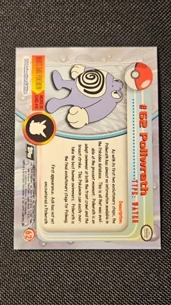 1999 Topps TV Series #62 Poliwrath Flames Card Pokemon TCG Foil Black Label - LP - Image 3