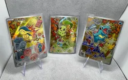 Pokemon First Partner Series 2 - Johto Starter Set Chikorita Cyndaquil Totodile - Image 1