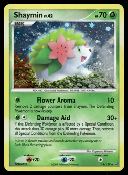 Shaymin 14 LIGHTLY PLAYED Platinum 127 Holo Pokemon Holo - Image 2