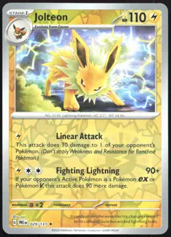 JOLTEON 029/131 HOLO RARE PRISMATIC EVOLUTIONS 2025 POKEMON LP - Image 1