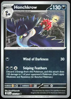 HONCHKROW 058/094 UNCOMMON PHANTASMAL FLAMES 2025 POKEMON REVERSE HOLO LP - Image 1