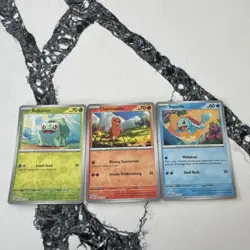 Bulbasaur 001/165 Charmander 004/165 Squirtle 007/165 Reverse Holo 151 - Image 1