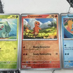 Bulbasaur 001/165 Charmander 004/165 Squirtle 007/165 Reverse Holo 151 - Image 3