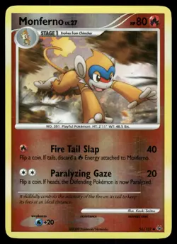 Monferno 56 LIGHTLY PLAYED Platinum 127 Pokemon Reverse Holo - Image 2