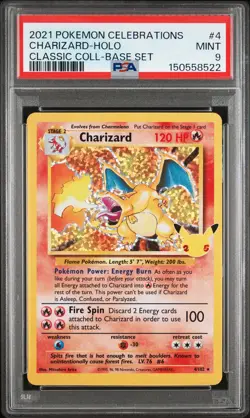 Charizard Holo 4 Celebrations Classic Collection Pokemon PSA 9 - Image 1
