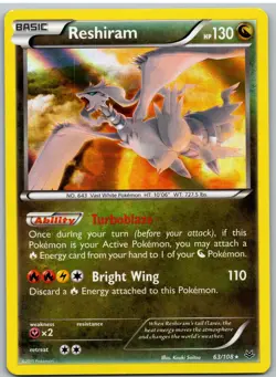 Reshiram 63/108 Holo Rare Roaring Skies Pokemon - Image 1