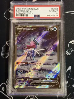Suicune V GG38/GG70 Pokemon SWSH Crown Zenith Galarian Gallery Alt Art PSA 10 - Image 1