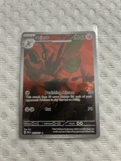 Scizor Pokemon TCG Sv03: Obsidian Flames Holo Illustration Rare Card 205/197 - Image 1
