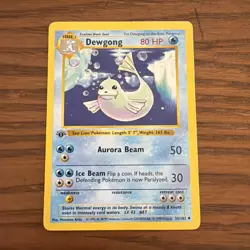 Pokemon TCG Dewgong 1st Edition Shadowless Uncommon Card Base Set 25/102 - Image 1