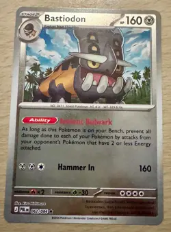 Pokemon TCG Bastiodon 062/084 Pitch Black Reverse Holo Rare Card - Image 1