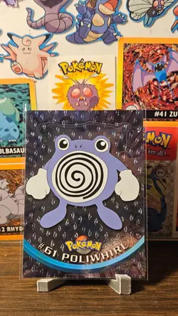 1999 Topps TV Series #61 Poliwhirl Flames Card Pokemon TCG Foil Black Label - LP - Image 1