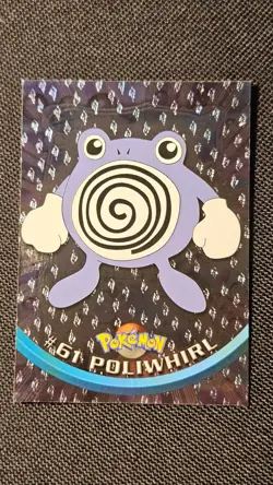 1999 Topps TV Series #61 Poliwhirl Flames Card Pokemon TCG Foil Black Label - LP - Image 2