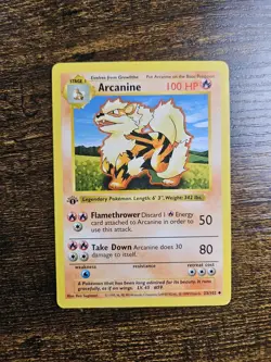 Arcanine Base Set Shadowless Card #023/102 1st Edition MP Condition - Image 3
