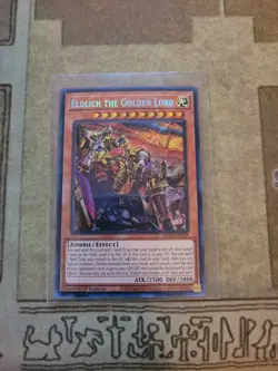 YUGIOH ELDLICH THE GOLDEN LORD RA01-EN019 SECRET 1ST ED NM ALT ART - Image 1