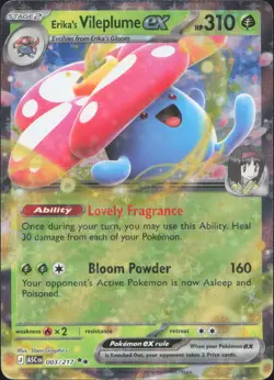 Pokemon Erika's Vileplume ex 003/217 Double Rare Ascended Heroes Holo Near Mint - Image 1