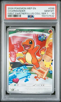 PSA 10 2026 POKEMON MEP EN-ME BLACK STAR PROMO #038 CHARMANDER - Image 1