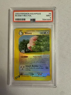 2003 Pokemon Blissey Reverse Holo Rare E Reader Aquapolis 6/147 PSA 9 Mint! WOTC - Image 2