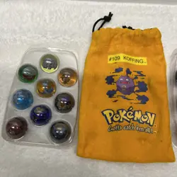 Vintage 1999-2000 Pokemon Marble LOT OF 27 And 3 Pouches - Image 2