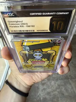 Pokemon TCG 2023 Paradox Rift Gimmighoul CGC Pristine 10 EN Holo 198/182 - Image 3
