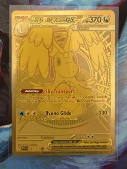 Mega Dragonite EX Dragonite ASC 295/217 Secret Rare Gold Full Art Holo HP 370 - Image 1