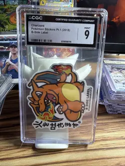 CGC 9 Charizard Sticker B-Side Label Pokemon Stickers Pt.1 2018 - Image 1